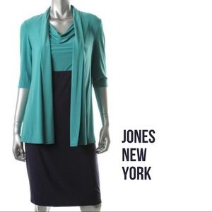 Jones New York NEW Navy Matte Jersey 2 in 1 Wear to Work Career Dress, 4